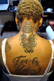 Brown Skin Black Girl Back Tattoo Red Ink Tattoo Ink Colors Light Brown Tattoos Dark Skin Tattoo