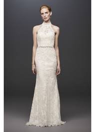 Find jovani pretty prom dresses in seattle, wa. Lace High Neck Halter Sheath Wedding Dress David S Bridal