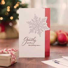 Boîte de cartes noël #1. Anglais Carte De Noel Gently Quietly Like Falling Snow