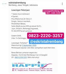 Tes psikotes kerja potensi akademik deret angka / pola bilangan. Tanpa Syarat Pendidikan Untuk Lowongan Kerja Kurir Dan Driver Happies Es Kristal Rembang Gratis Tanpa Dipungut Biaya Lowongan Rembang
