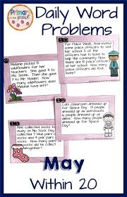 Three addends word problems (to 20). Word Problems Within 20 For May Word Problems Word Problem Worksheets Solving Word Problems