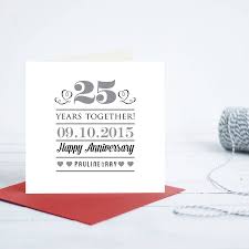 Sur la table has a variety of online classes to choose from, covering a whole range of cuisines and cooking styles. 25th Wedding Anniversary Personalised Card By Quirky Chocolate Notonthehighstreet Com