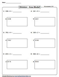 Area model multiplication worksheets pdf. Division Models Worksheets Area Model Bar Model Array
