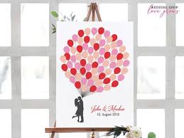Gastebuch Hochzeit Vintage Boho Luftballons Fingerabdruck Baum Holz Leinwand Wedding Tree Herz Schwarz Rot Weiss Bilderrahmen Wedding Shop Home Decor Decals Wedding