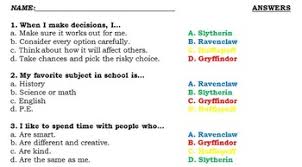 Harry Potter Sorting Hat Quiz For Students With Answer Key Harry Potter Sorting Hat Harry Potter Sorting Hat Quiz Harry Potter Sorting