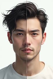 Handsome asian man, white shirt, forest, closeup <lora:light