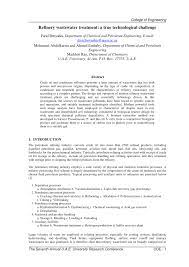 The table contains test objects and methods of tests and analyses performed in the test center of oil, petroleum products and gases of js vniius. Pdf Refinery Wastewater Treatment A True Technological Challenge