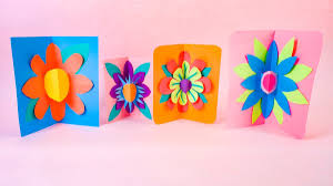 Apply glue on the card base and stick on the paper loops. Mother S Day Pop Up Card Super Simple