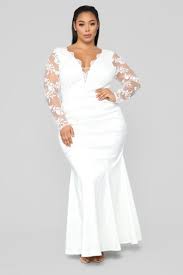 Macy Lace Gown White In 2020 Lace White Dress White Plus Size Dresses Plus Size Cocktail Dresses
