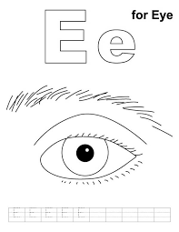 A guiding shape will appear on the screen resembling an eye with two lids. E Is For Eyes Coloring Page Coloring Sun