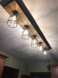 Rustic Farmhouse Beam Light Light Fixtures Up To 8 Feet Long Rustic Track Lighting Wood Beam Light Bulbs Included Made In The Usa Rustic Light Fixtures Rustic Kitchen Lighting Rustic Track Lighting