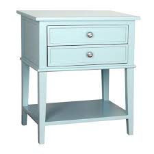 You know, like a night stand that doubles as an end table and a decorative object? Blue Two Drawer Shelf Side Table