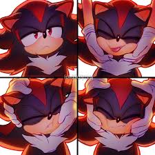 shadow the hedgehog, sonic the hedgehog, sonic (series), highres, 2boys,  animal ears, animal nose, closed eyes, closed mouth, fang, fang out, furry,  furry male, gloves, hands on another's face, male focus, multiple