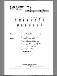 Beatles A Day In The Life Sheet Music For Ukulele Chords Ukulele Chords Ukulele Chords Songs The Beatles