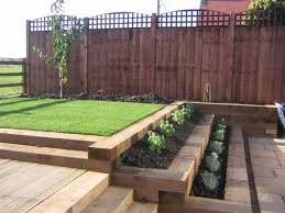 How To Use Garden Sleepers In The Garden Design And The Landscape Of The Garden Are They Safe Or Dangerous Sloped Garden Sleepers In Garden Landscape Timbers