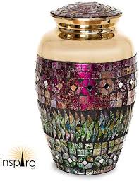 Amazon Com Inspiro Llc Cremation Urn Mosaic Cracked Glass Gold New Cremation Urns Urn For Ashes Large Urn Affordable Cremation Urns Urn Mosaic