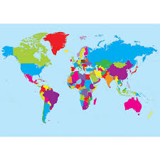 Magnetic World Map Chart Write On Wipe Off 12x17