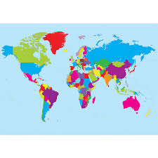 magnetic world map chart write on wipe off 12x17