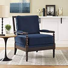 navy blue velvet fabric dark wood spindle frame arm chair upholstered fabric fabric armchairs upholstered arm chair