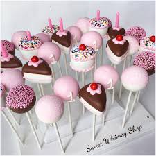 Love This Set Created For A Sweet Little Girl Celebrating Her First Birthday Tomorrow Cakepops Firstbi Cake Pop Displays Birthday Cake Pops Cake Pops