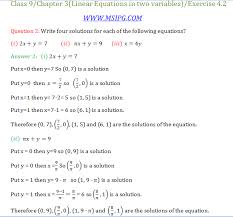 Class 9 Maths Solution Maths Solutions Math Linear Equations
