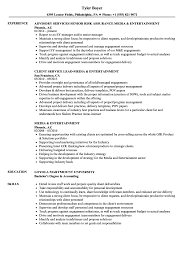 Media Entertainment Resume Samples Velvet Jobs