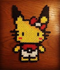 Hello Kitty En Perles Hama Le Retour Modeles Hama Artisanat Intello Billes De Fer Pokemon Perle