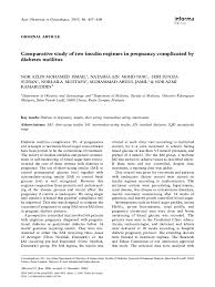 Pdf Comparative Study Of Two Insulin Regimes In Pregnancy