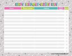 It makes writing the thank you cards so much easier. Free Printable Baby Shower Guest List Terat