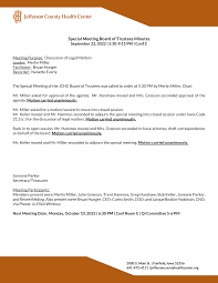 Special Meeting Board of Trustees Minutes