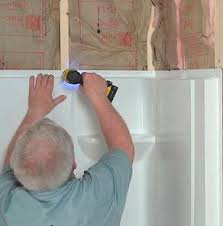 Maybe you would like to learn more about one of these? Installing A Direct To Stud Shower Enclosure At The Home Depot Shower Wall Panels Bathtub Walls Guest Bathroom Remodel