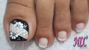 Uñas de los pies pintadas. Decoracion De Unas Negras Para Pies Unas Decoradas