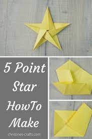 How To Make A 5 Pointed Star Origami Tutorial Christine S Crafts Origami Christmas Star Christmas Origami Origami Crafts