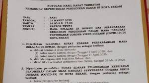 Surat Edaran Libur Sekolah Di Kota Bekasi Diperpanjang Tersebar Disdik Sebut Masih Pembahasan Warta Kota