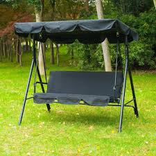 The overall height is 2025mm (81″). 3 Seater Outdoor Canopy Porch Swing Black Colour Steel Frame Garden Furniture 3seateroutdoor Patio Swing Chair Garden Hammock Patio Swing