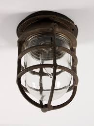 Antique Industrial Cast Bronze Cage Light Fixture With Original Glass Signed Oceanic Nc1029 For Sale Antiques Com Classifieds