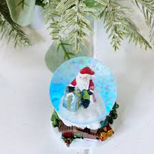Christmas snow globe snowflake with snowfall on blue background. Light Up Snow Globe Large Bliss Gifts Homewares