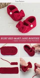 When it comes to knitting socks, there are countless awesome patterns around, as well as countless stunning sock yarns to choose from! Ruby Red Mary Jane Booties Baby Crochet Free Pattern