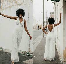 In plus and petite, all at amazing prices! Discount2021 White Jumpsuit Wedding Dresses V Neck Lace Appliqued Boho Bridal Gowns Sexy Backless Country Wedding Dress Vestidos De Novia From Sweety Wedding 174 44 Dhgate Com