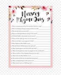 Here are the baby shower nursery rhyme game s . Pink Floral Nursery Rhyme Quiz For Girl Baby Shower Bingo Printable Emoji Shower Emoji Free Transparent Emoji Emojipng Com