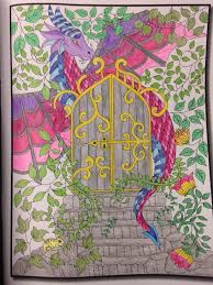 Dragon Guarding The Castle Gate From Fantasy Coloring Book By Jade Summer
