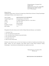 Contoh surat lamaran kerja di bank. Surat Lamaran Bank Bri Padangsidimpuan