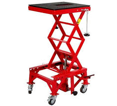 This Bike Lift Is All Steel Scissor Design With Foot Operation And Integral Hydraulic Pump This Bike Lift Has A S Motorcycle Lift Table Bike Lift Garage Lift