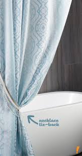 Glamify Your Bathroom Tie Back Your Shower Curtain With Costume Jewelry With Images Home Design Decor Curtain Tie Backs Curtains