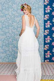 Top angebote auf brautkleider vintage und hochzeitskleider spitze. Boho Hochzeitskleid Fliessend Zart Mit Spitzentragern Amaia