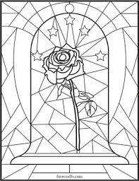 Roses coloring sheets come in a set of 5 and are 8.5x11 inches at 300 dpi jpg. Stained Glass Rose Coloring Page Favecrafts Com