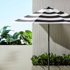 Black And White Striped Outdoor Umbrella Australia Shadow Round Black And White Stripe Umbrella Shade With Pole Pergola Shade Pergola Patio Shade Landscaping