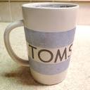 TOMS Shoes Target 5" Tall Coffee Mug Cup Stoneware Blue Stripe | eBay