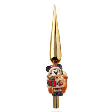 Raz 14″ plaid snowman head tree topper. Disney Tree Topper Good Tidings Blown Glass Santa Mickey