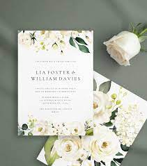 Wedding Invitation Template With Hand Painted Cream Roses Etsy In 2021 Wedding Invitation Templates Wedding Invitations Instant Download Wedding Invitations